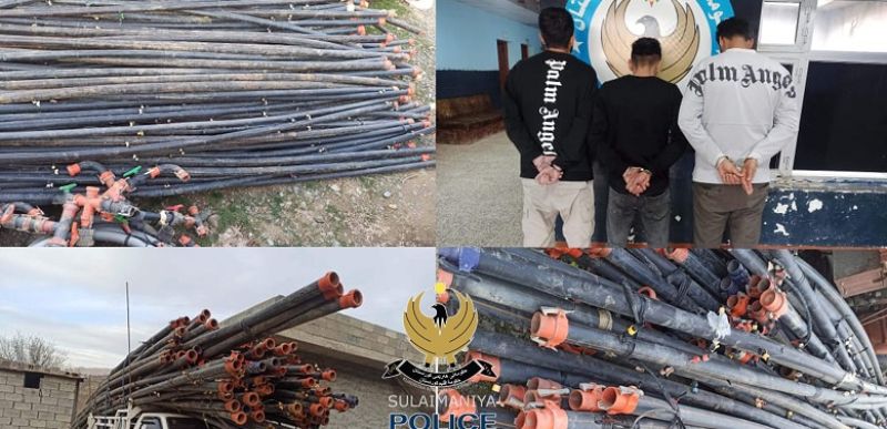 پۆلیسى سلێمانى لەسەر دزینى کەلوپەلى کشتوکاڵى سێ کەس دەستگیر دەکات